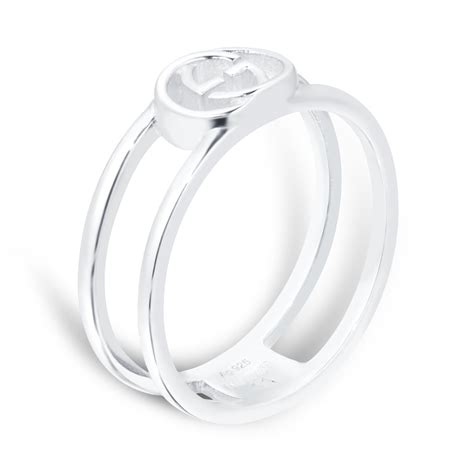 gucci silver interlocking g 6mm ring